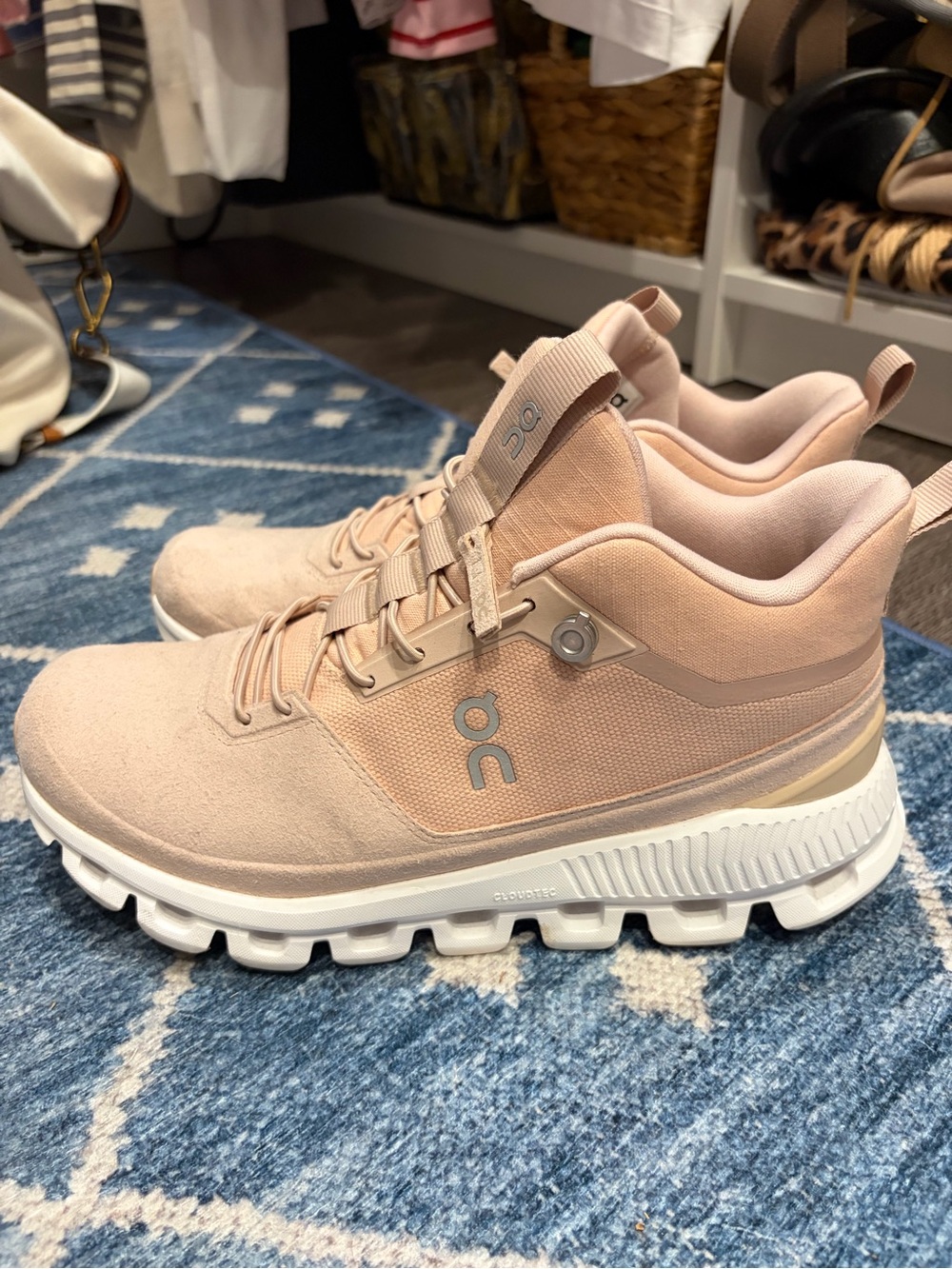 On Running Women’s Cloud Hi Waterproof Hiking Sneakers in Blush